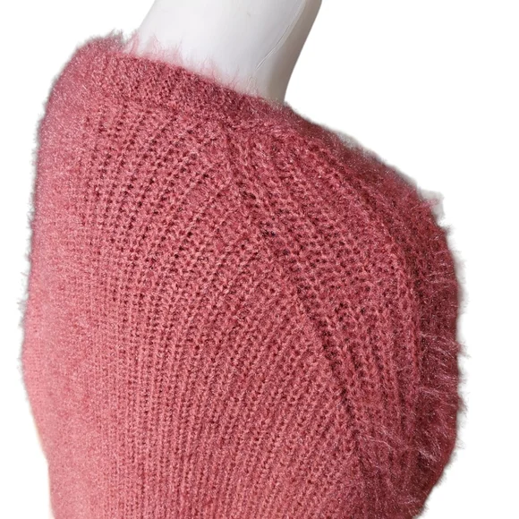 QED London Long Open Front Cardigan in Rust-Orange Color. Large. - Picture 7 of 16